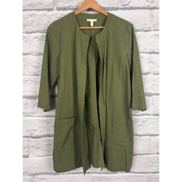 Eileen Fisher Womens S Sustainable Office Old Money Minimalist Open Front Jacket - Picture 3 of 11